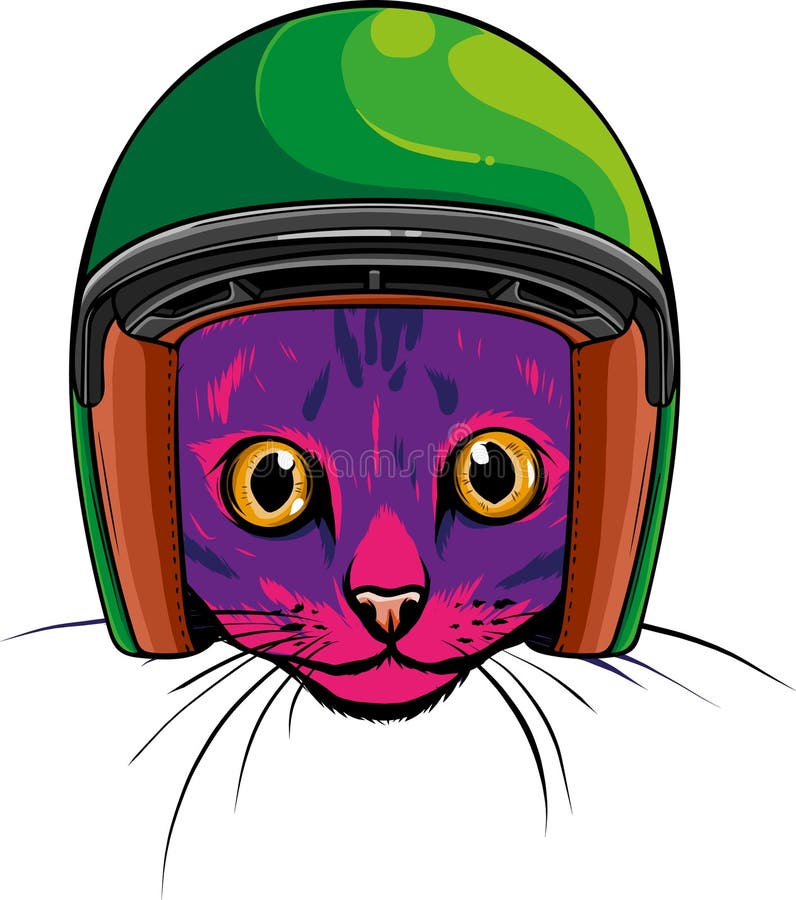 Hand Draw of Cat Head Vector Illustration Design Stock Vector