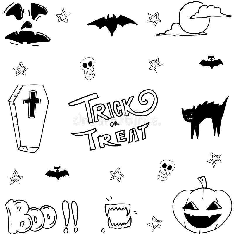 Hand Draw Halloween Set Stock Stock Vector - Illustration of halloween