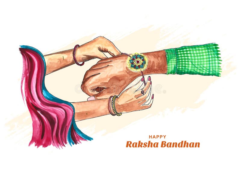 Raksha Bandhan Drawing Step by Step | Rakhi Drawing | How to Draw Brother &  Sister in Rakhi - YouTube