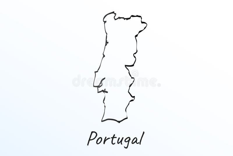 Map Of Portugal, Contous As A Black Line. Royalty Free SVG, Cliparts,  Vectors, and Stock Illustration. Image 59301856.