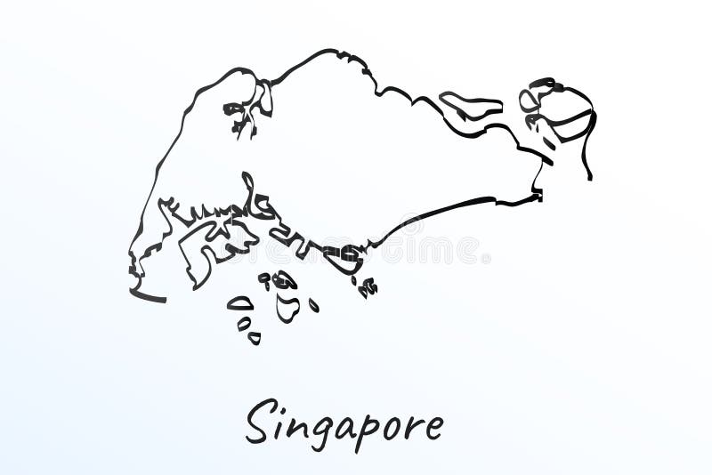 Singapore Country Map Outline