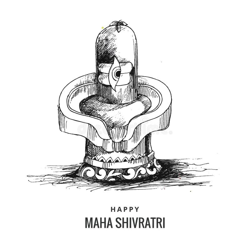 Hindu festival maha shivratri lord shiva hand holding damru card design