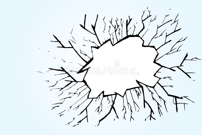Crack in ice or ground .Damaged windshield .Hand sketch on white background  Stock Vector Image & Art - Alamy
