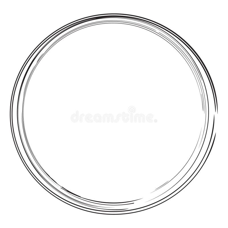 Vector Hand Draw Sketch Circle Frame from Multiple Black thic market for your element design, isolated on white royalty free illustration