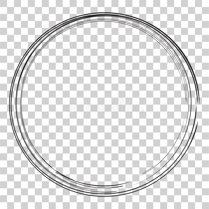 Vector Hand Draw Sketch Circle Frame from Multiple Black thic market for your element design, transparent Effect Background royalty free illustration
