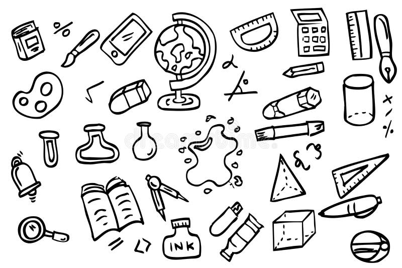 Hand Draw Sketch School Stuff Stock Illustrations – 84 Hand Draw