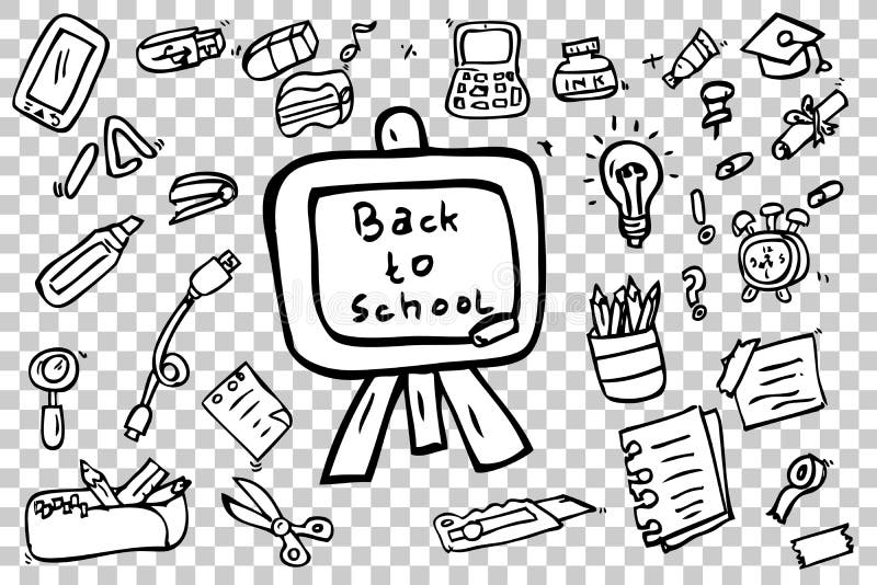Hand Draw Sketch of School or Education Stuff Stock Vector