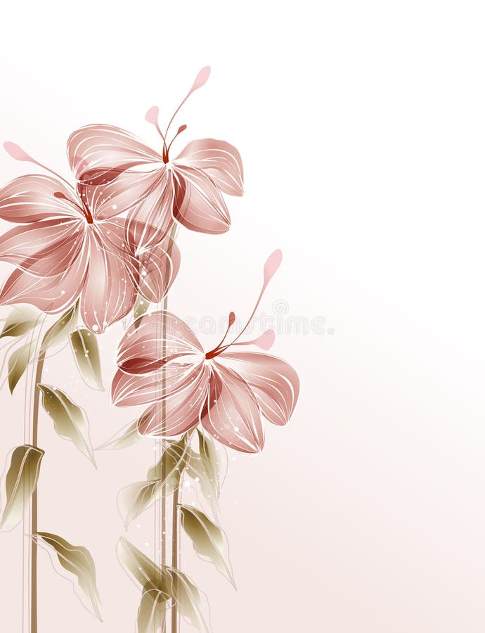 Hand drawing abstract floral background.