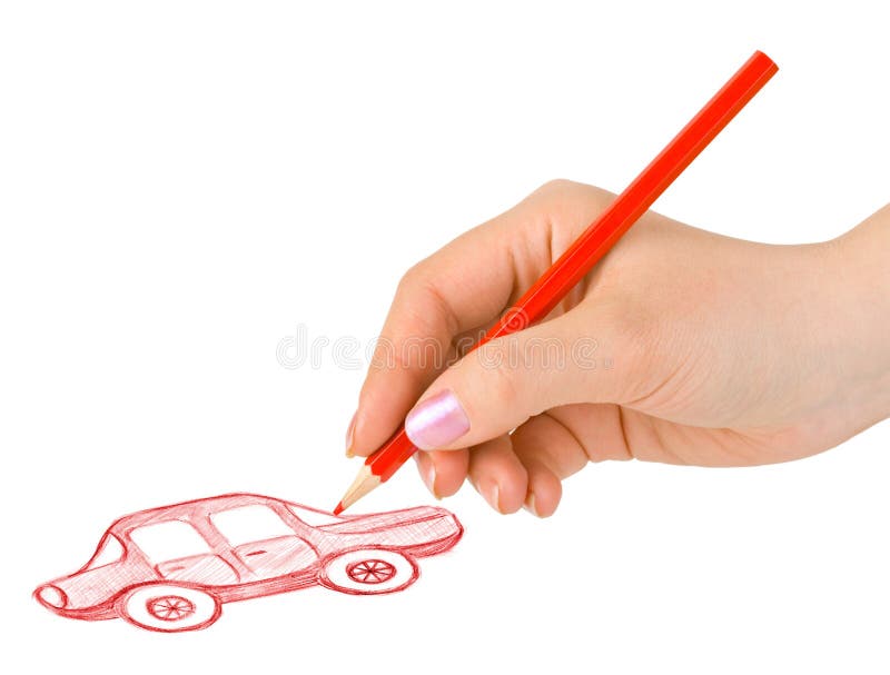 Hand drawing car stock photos
