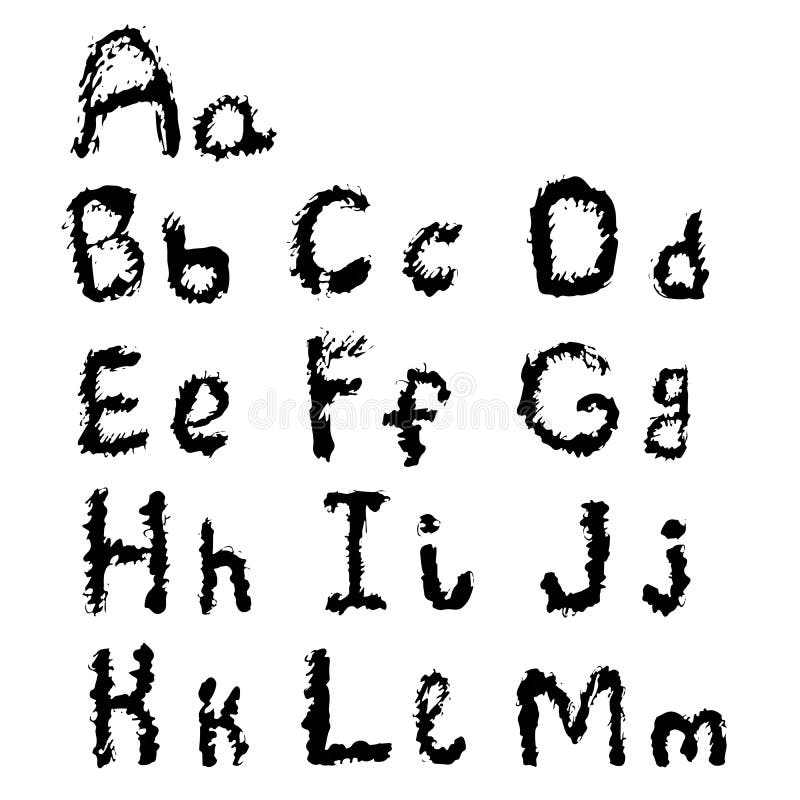 Hand drawing decorative black white collection line lettering al stock illustration