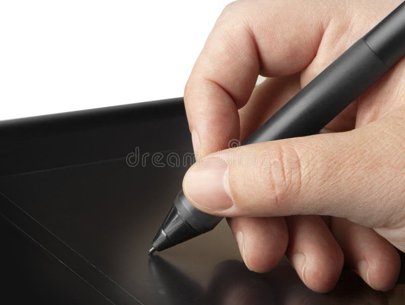 Hand is Drawing on a Digital Graphic Tablet Stock Photo Image of draw, black 177969568