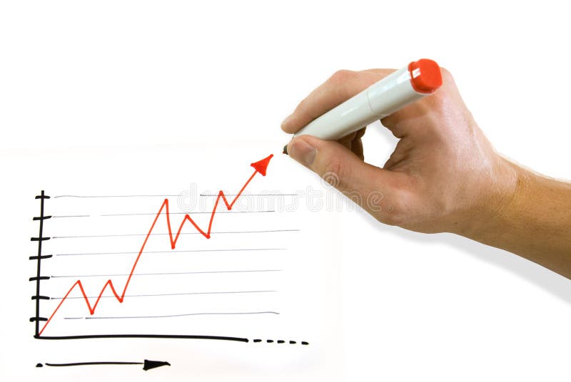Hand drawing graph royalty free stock photo
