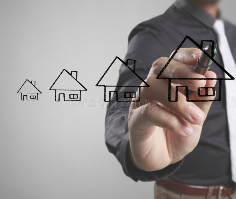 Hand drawing a house stock illustration. Illustration of roof 83864713