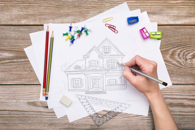 House of paper in hand stock image. Image of human, icon 32782033