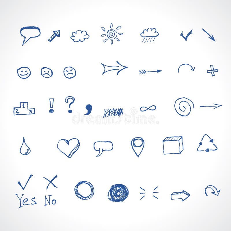 Hand drawing icons royalty free illustration