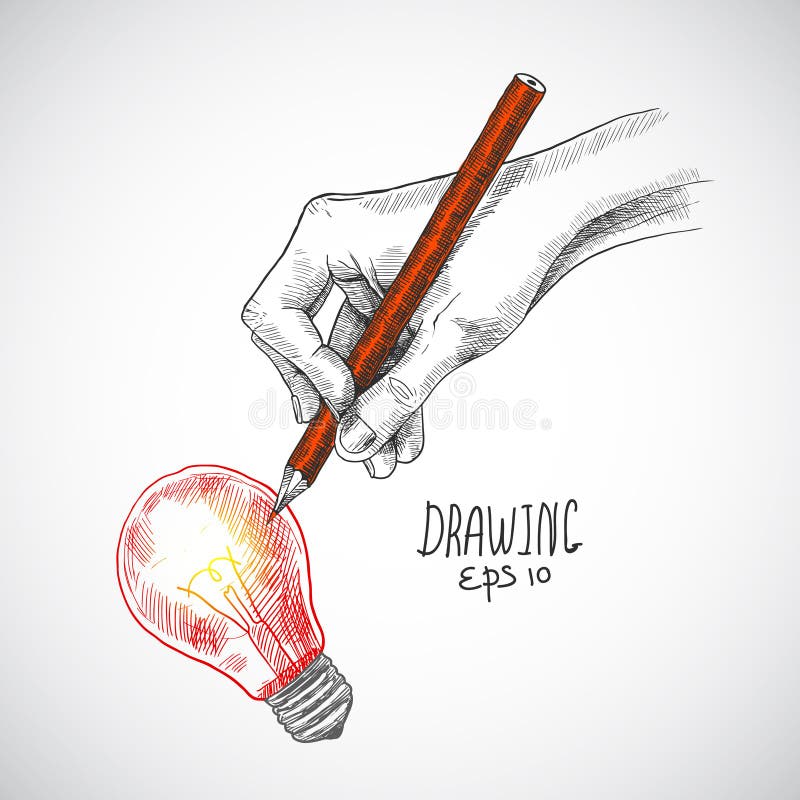 Hand Holding Light Bulb Sketch  Light bulb sketch, Light bulb drawing,  Light bulb illustration