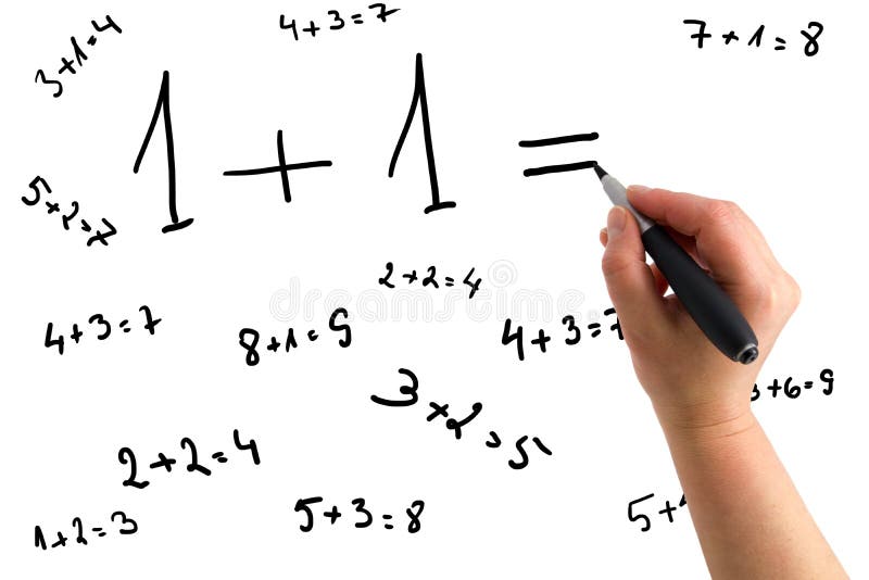 Hand drawing mathematical equations royalty free stock photo