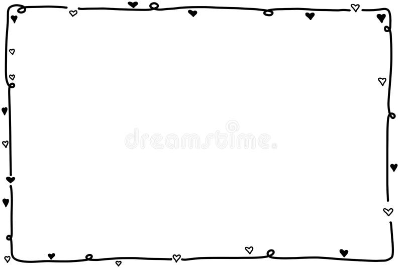 Download Black Rectangle Border With Many Hearts. Stock ...