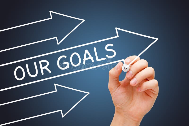 Hand Drawing Our Goals Arrows Concept vector illustration