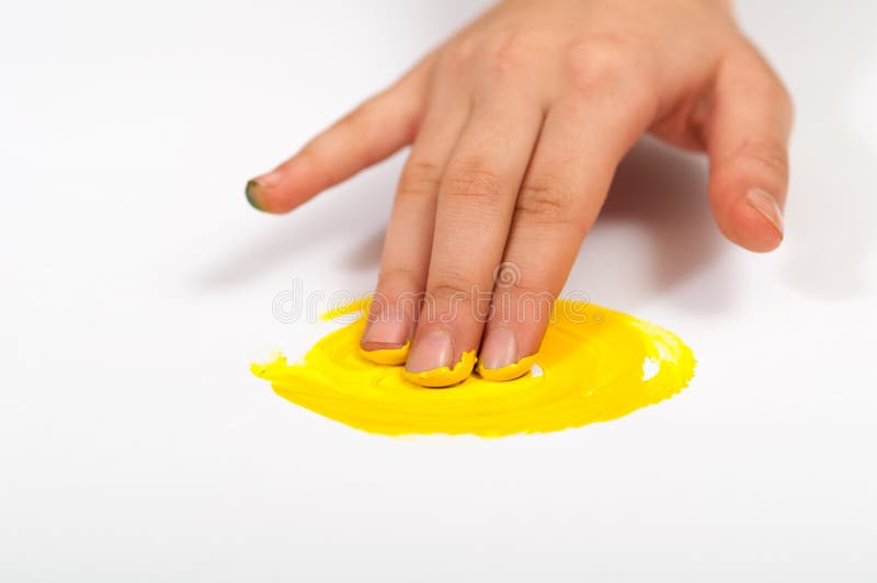 Hand drawing on paper stock photo. Image of painted, yellow 29795378