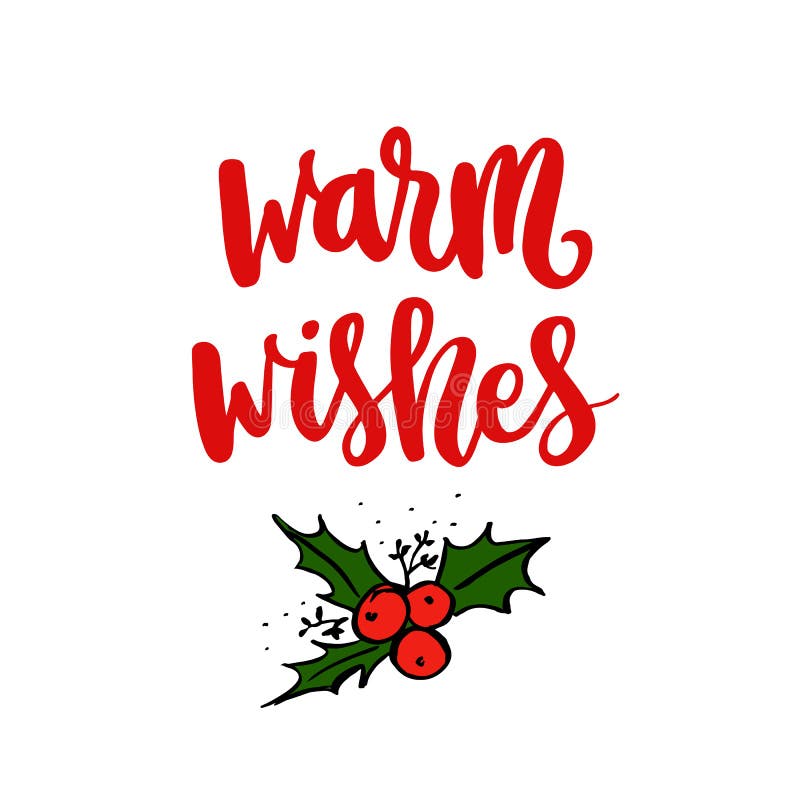 Warm Wishes Be Merry Card Vector Illustration Stock Vector ...
