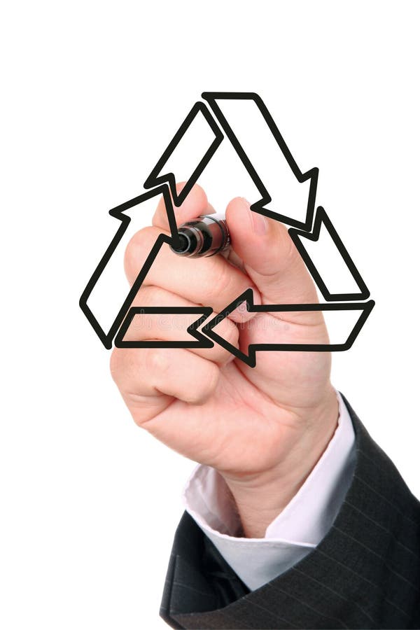 Hand Drawing Recycling Symbol Stock Photo Image of element draw: 9606092