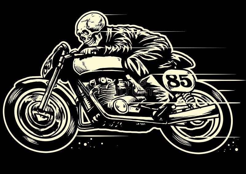 Motorbike rider vector drawing