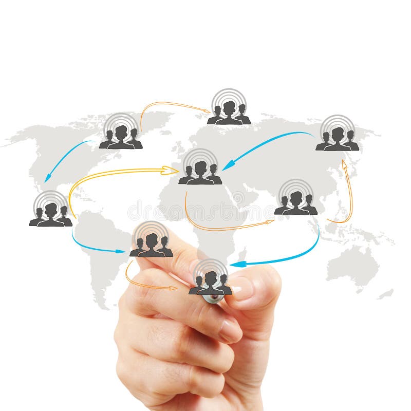 Hand Drawing Social Network Diagram Stock Image Image of contact