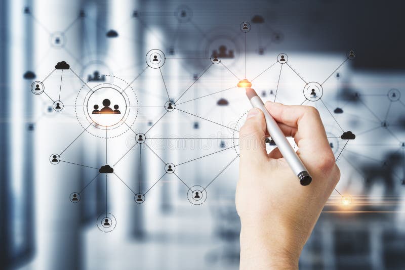 Hand Drawing Social Network Interface Stock Illustration Illustration