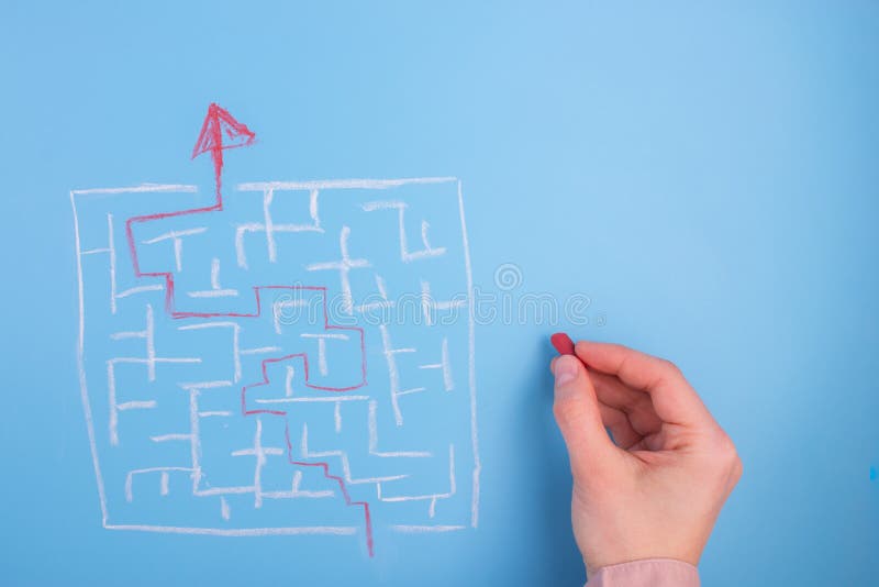 Hand drawing to a maze