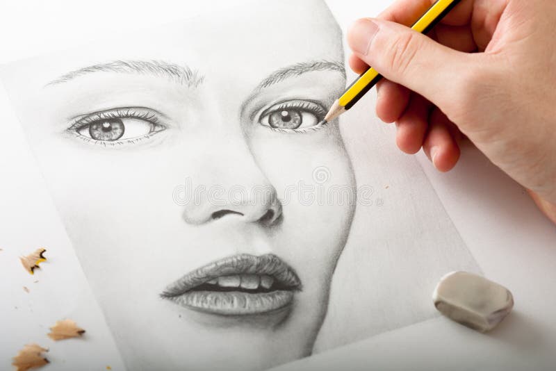 Lady Pencil Art Portrait Size A4