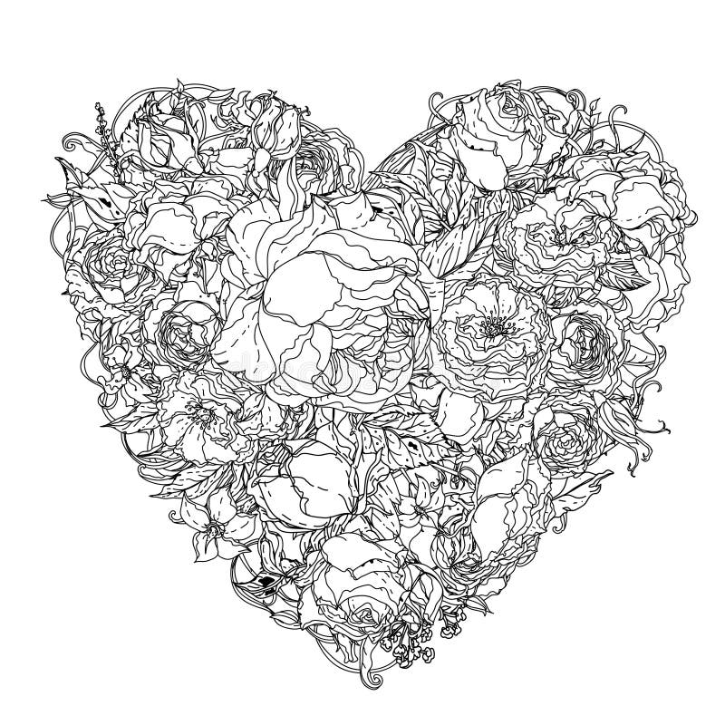 Hand Drawing Zentangle Element. Black and White. Flower Mandala. Stock ...