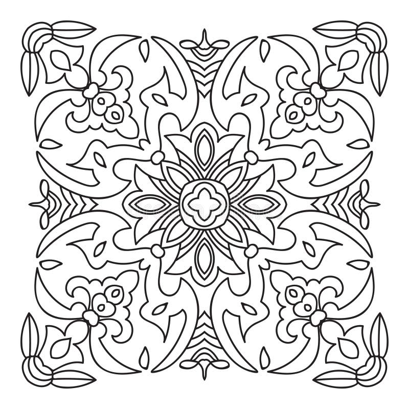 Hand Drawing Zentangle Mandala Element. Italian Majolica Style Stock ...
