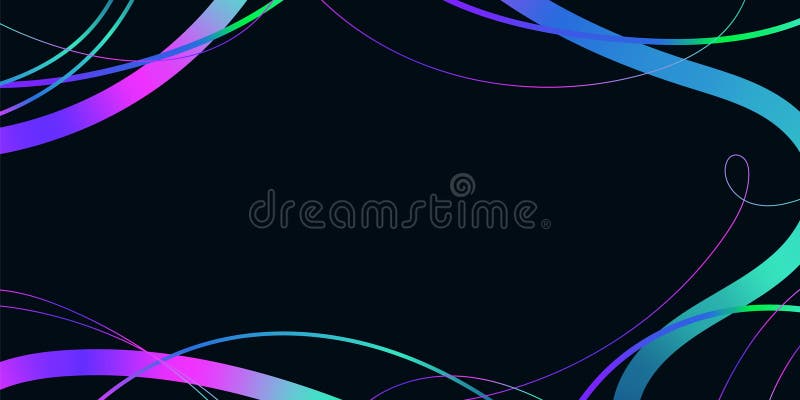 Hand Drawn Abstract Wavy Lines and Scribble Sketches with Vibrant Colors on a Black Background. Playful geometric fluid stock illustration
