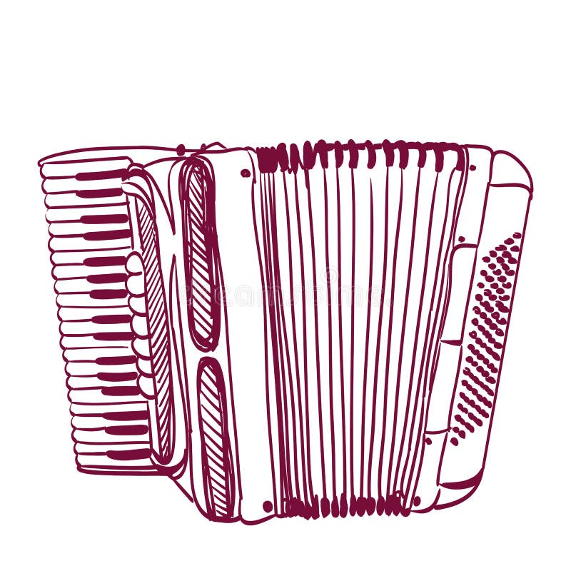 Hand drawn accordion stock vector. Illustration of acoustic 33210250
