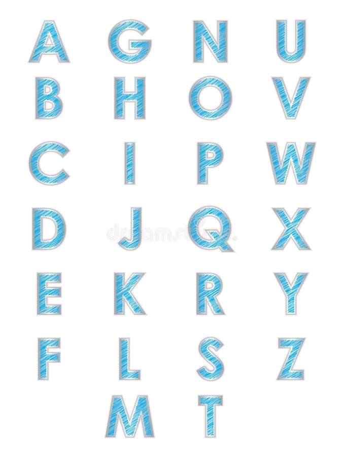 Hand drawn alphabet vector illustration
