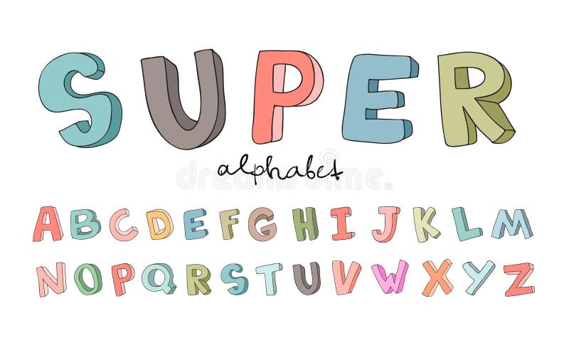 Super Cute Handmade Fonts Vector Art & Graphics