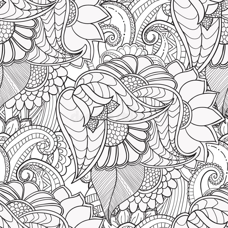 Hand Drawn Artistic Ethnic Ornamental Patterned Floral Frame in Doodle ...