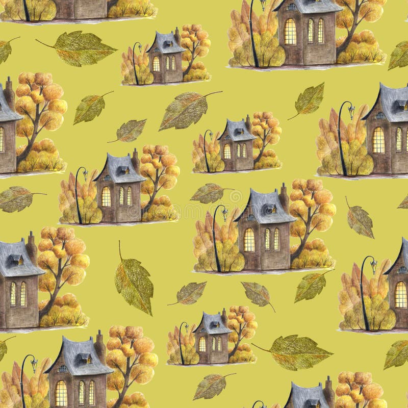 A cute autumn pattern with hand drawn elements royalty free illustration A cute autumn pattern with hand drawn elements royalty free illustration
