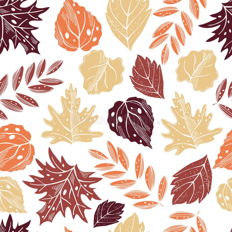 Vector Pattern with Autumn Leaves Stock Vector - Illustration of ...
