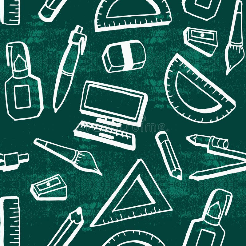 Hand drawn back to school theme background with creative student lifestyle objects. stock illustration Hand drawn back to school theme background with creative student lifestyle objects. stock illustration