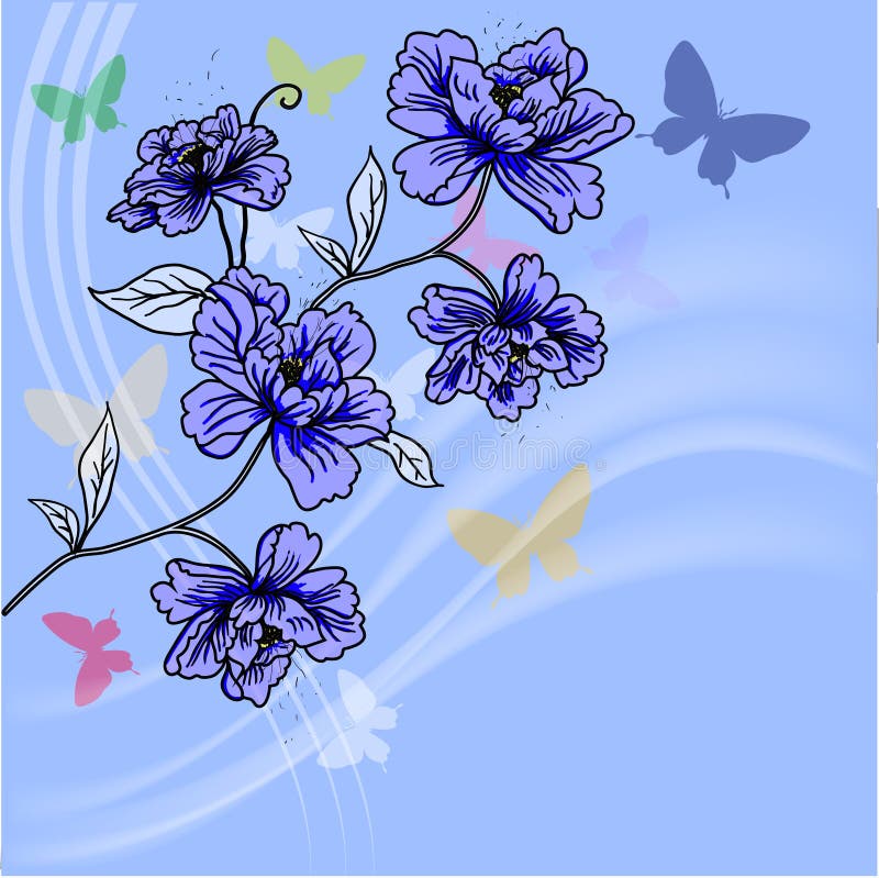 Hand drawn background with a fantasy flower