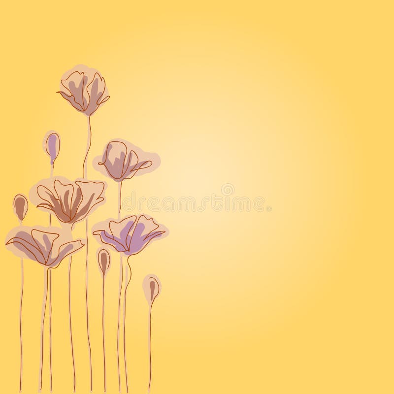 Hand drawn background with a fantasy flower