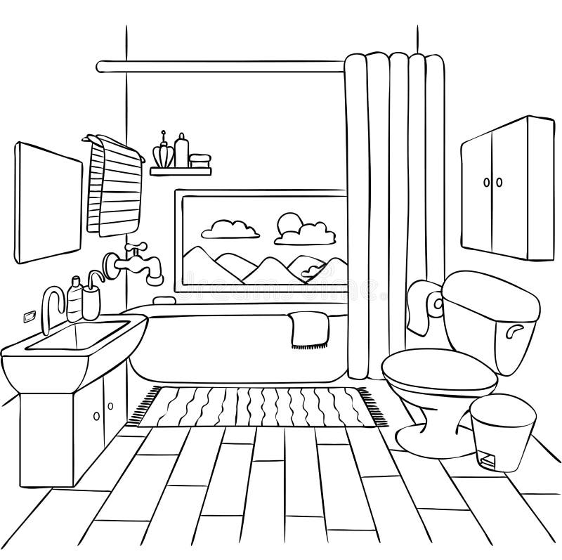 coloring pages bathroom