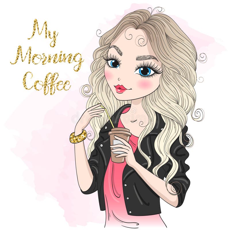 https://thumbs.dreamstime.com/b/hand-drawn-beautiful-cute-morning-girl-coffee-vector-illustration-hand-drawn-beautiful-cute-little-princess-girl-vector-175861596.jpg
