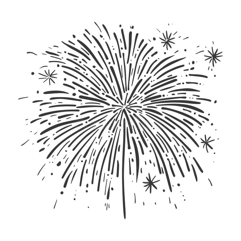 Hand-drawn Fireworks Explosion: Festive Celebration Design Element ...