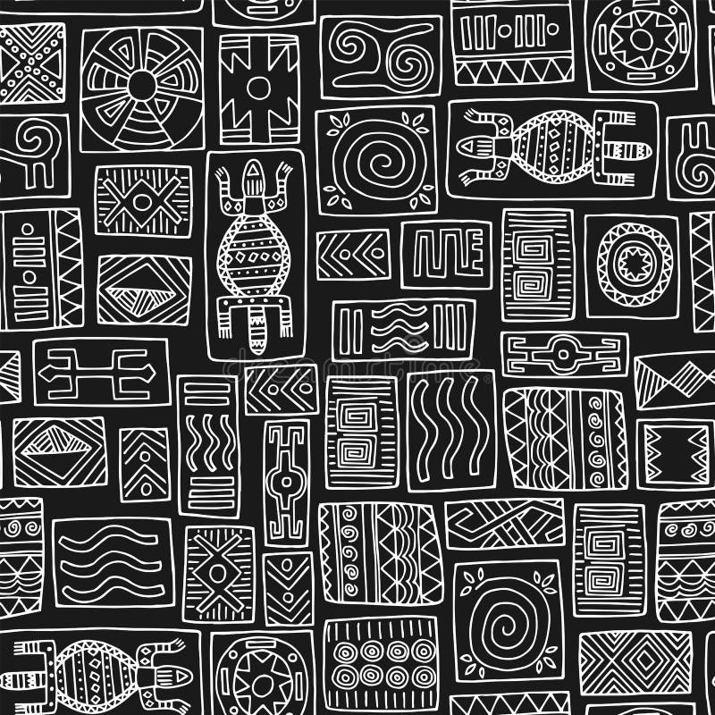 Tribal African Seamless Pattern on Black Background. Stock Vector - Illustration of motif, abstract: 146529166 Tribal African Seamless Pattern on Black Background. Stock Vector - Illustration of motif, abstract: 146529166