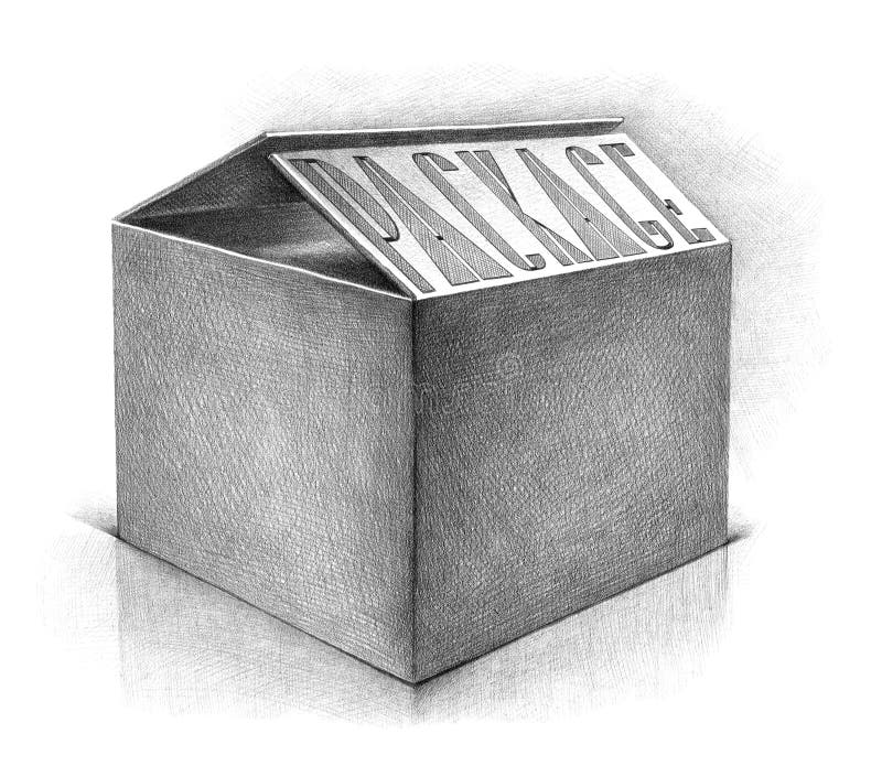 Hand drawn box stock illustration. Illustration of artistic - 82400883