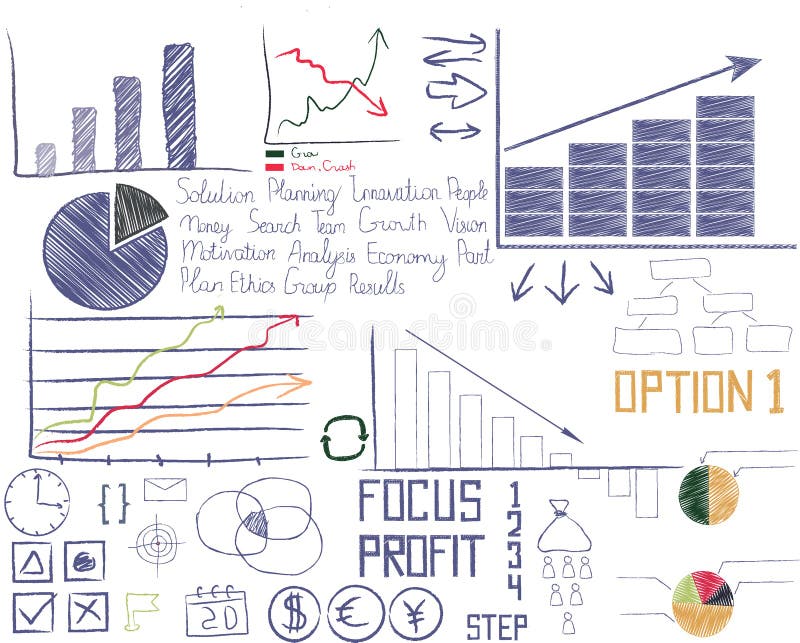 Hand drawn businesses analytic elements