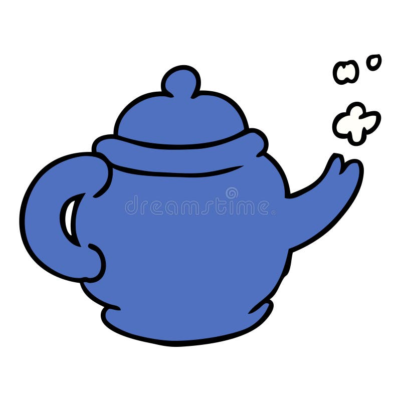 Hand Drawn Cartoon Doodle of a Blue Tea Pot Stock Vector - Illustration of  teapot, artwork: 150425667